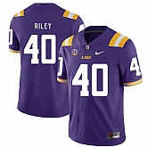 LSU Tigers 40 Duke Riley Purple Nike College Football Jersey Dzhi,baseball caps,new era cap wholesale,wholesale hats